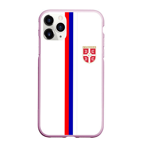 Чехол iPhone 11 Pro матовый Сборная Сербии / 3D-Розовый – фото 1