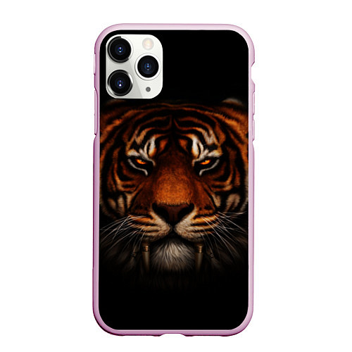 Чехол iPhone 11 Pro матовый TIGER / 3D-Розовый – фото 1