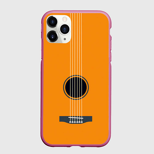 Чехол iPhone 11 Pro матовый ГИТАРА / 3D-Малиновый – фото 1