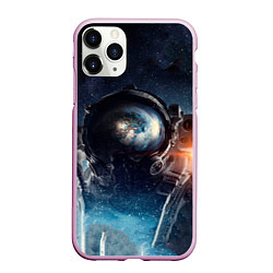 Чехол iPhone 11 Pro матовый Космонавт, цвет: 3D-розовый