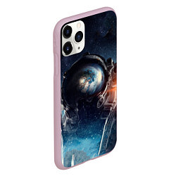 Чехол iPhone 11 Pro матовый Космонавт, цвет: 3D-розовый — фото 2