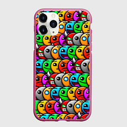 Чехол iPhone 11 Pro матовый Geometry Dash: Pattern Z, цвет: 3D-малиновый