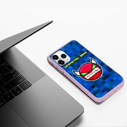 Чехол iPhone 11 Pro матовый Geometry Dash, цвет: 3D-розовый — фото 2