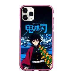 Чехол iPhone 11 Pro матовый Гию Томиока Кокушибо Kimetsu no Yaiba, цвет: 3D-малиновый