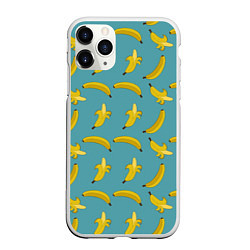 Чехол iPhone 11 Pro матовый Бананы Мятная, цвет: 3D-белый