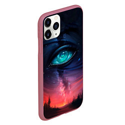 Чехол iPhone 11 Pro матовый Глаза в небе, цвет: 3D-малиновый — фото 2