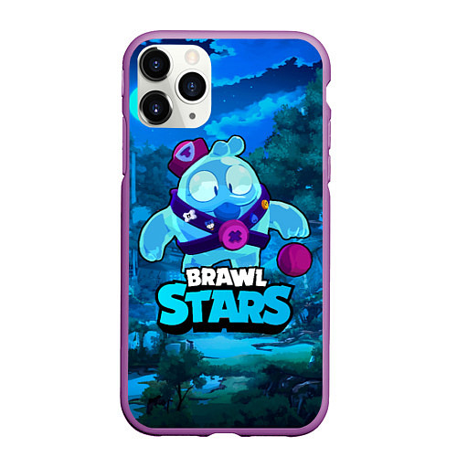 Чехол iPhone 11 Pro матовый Сквик Squeak Brawl Stars / 3D-Фиолетовый – фото 1