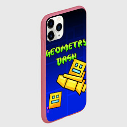 Чехол iPhone 11 Pro матовый Geometry Dash, цвет: 3D-малиновый — фото 2