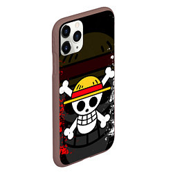 Чехол iPhone 11 Pro матовый ONE PIECE ВАН ПИС ЧЕРЕП, цвет: 3D-коричневый — фото 2