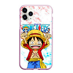 Чехол iPhone 11 Pro матовый ONE PIECE ВАН ПИС GLITCH, цвет: 3D-розовый