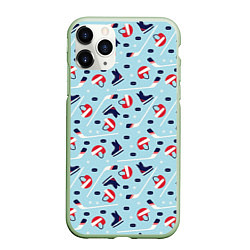 Чехол iPhone 11 Pro матовый Hockey Pattern