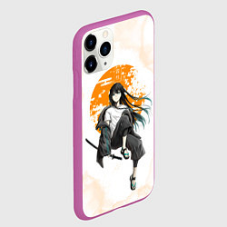Чехол iPhone 11 Pro матовый Муичиро Токито Kimetsu no Yaiba, цвет: 3D-фиолетовый — фото 2
