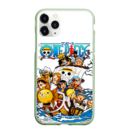 Чехол iPhone 11 Pro матовый ONE PIECE ВАН ПИС МОРЕ / 3D-Салатовый – фото 1