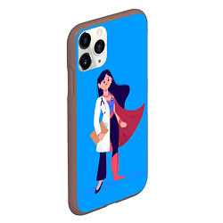 Чехол iPhone 11 Pro матовый Медсестра Super Nurse Z, цвет: 3D-коричневый — фото 2