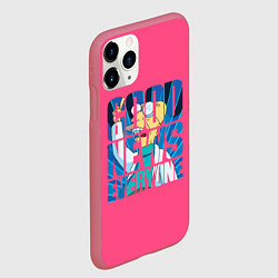 Чехол iPhone 11 Pro матовый Good news everyone, цвет: 3D-малиновый — фото 2