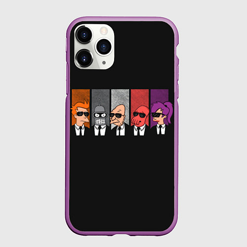 Чехол iPhone 11 Pro матовый Agents Futurama / 3D-Фиолетовый – фото 1