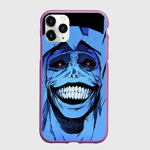 Чехол iPhone 11 Pro матовый ПОДНЯТИЕ УРОВНЯ В ОДИНОЧКУ / 3D-Фиолетовый – фото 1