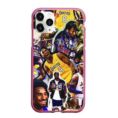 Чехол iPhone 11 Pro матовый КОБИ БРАЙАНТ KOBE BRYANT / 3D-Малиновый – фото 1