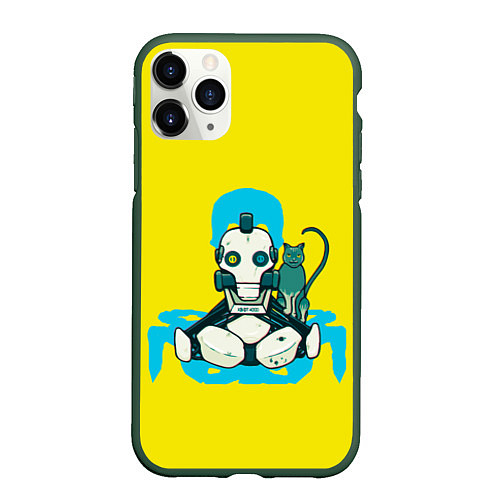 Чехол iPhone 11 Pro матовый Любовь, смерть и роботы / 3D-Темно-зеленый – фото 1