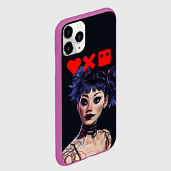Чехол iPhone 11 Pro матовый Love, Death and Robots Lora Z, цвет: 3D-фиолетовый — фото 2