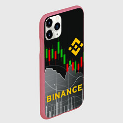 Чехол iPhone 11 Pro матовый BINANCE БИНАНС ГРАФИК, цвет: 3D-малиновый — фото 2