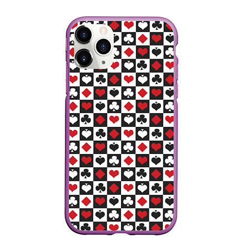 Чехол iPhone 11 Pro матовый SODA LUV КАРТОЧНЫЕ МАСТИ / 3D-Фиолетовый – фото 1