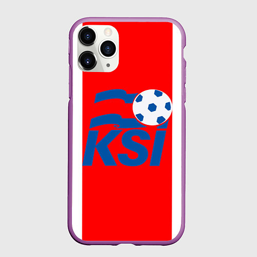 Чехол iPhone 11 Pro матовый Сборная Исландии / 3D-Фиолетовый – фото 1