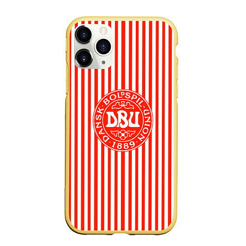 Чехол iPhone 11 Pro матовый Сборная Дании / 3D-Желтый – фото 1