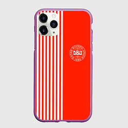 Чехол iPhone 11 Pro матовый Сборная Дании, цвет: 3D-фиолетовый