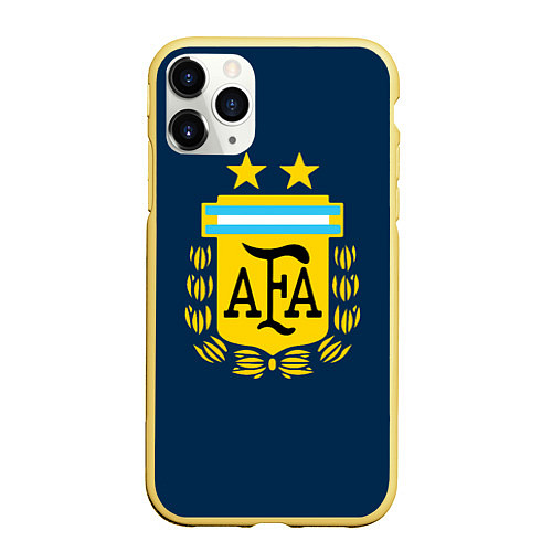 Чехол iPhone 11 Pro матовый Сборная Аргентины / 3D-Желтый – фото 1