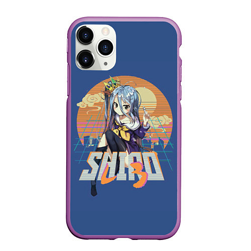 Чехол iPhone 11 Pro матовый Shiro princess / 3D-Фиолетовый – фото 1