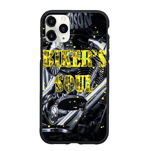 Чехол iPhone 11 Pro матовый Bikers Soul Душа байкера / 3D-Черный – фото 1