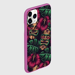Чехол iPhone 11 Pro матовый Тропический, цвет: 3D-фиолетовый — фото 2