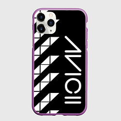 Чехол iPhone 11 Pro матовый AVICII ГЕОМЕТРИЯ, цвет: 3D-фиолетовый
