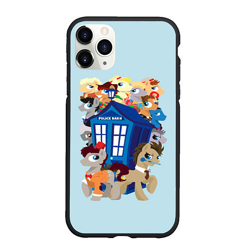 Чехол iPhone 11 Pro матовый My little pony x Doctor Who / 3D-Черный – фото 1