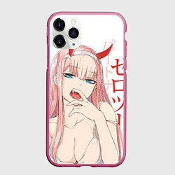 Чехол iPhone 11 Pro матовый Darling in the Franxx Zero Two, цвет: 3D-малиновый