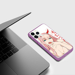 Чехол iPhone 11 Pro матовый Darling in the Franxx Zero Two, цвет: 3D-фиолетовый — фото 2