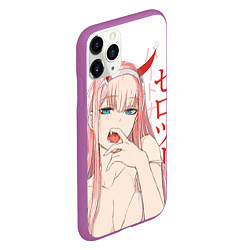 Чехол iPhone 11 Pro матовый Darling in the Franxx Zero Two, цвет: 3D-фиолетовый — фото 2