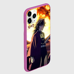 Чехол iPhone 11 Pro матовый Demon Slayer: Kimetsu no Yaiba, цвет: 3D-фиолетовый — фото 2