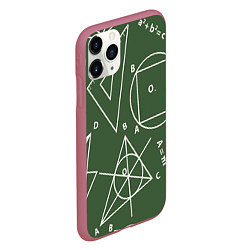 Чехол iPhone 11 Pro матовый Геометрия теоремы и признаки, цвет: 3D-малиновый — фото 2
