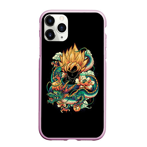 Чехол iPhone 11 Pro матовый Dragon Ball Retro Style / 3D-Розовый – фото 1