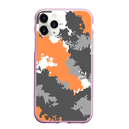Чехол iPhone 11 Pro матовый Камуфляж огненный / 3D-Розовый – фото 1