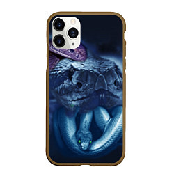 Чехол iPhone 11 Pro матовый Мифические змеи, цвет: 3D-коричневый