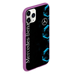 Чехол iPhone 11 Pro матовый Mercedes Мерседес Неон, цвет: 3D-фиолетовый — фото 2