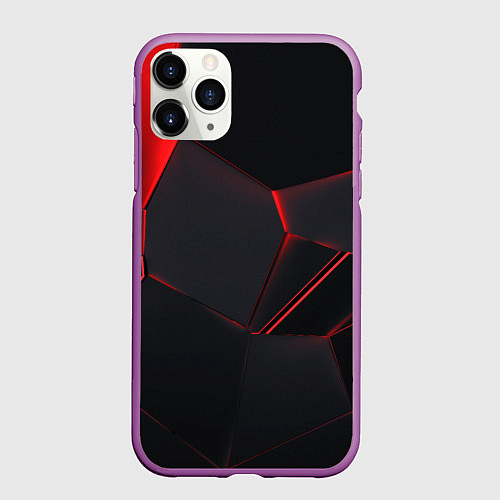Чехол iPhone 11 Pro матовый Красные плиты 3D / 3D-Фиолетовый – фото 1