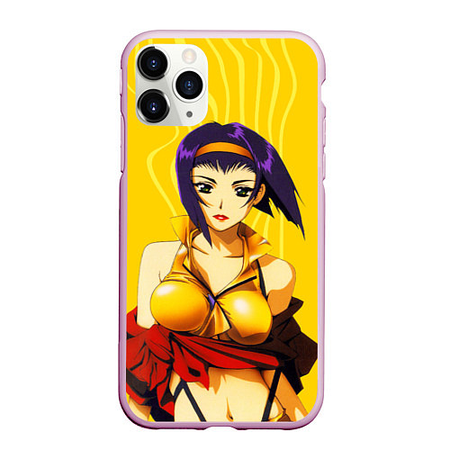 Чехол iPhone 11 Pro матовый Cowboy Bebop Фэй Валентайн / 3D-Розовый – фото 1