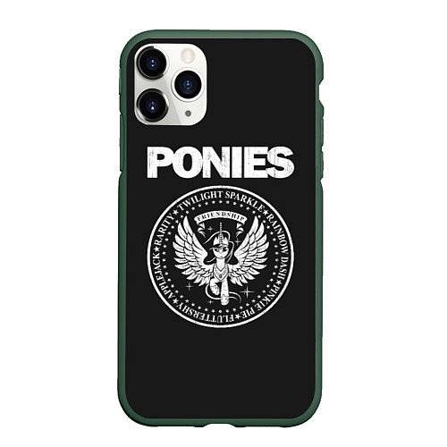 Чехол iPhone 11 Pro матовый Pony x Ramones / 3D-Темно-зеленый – фото 1