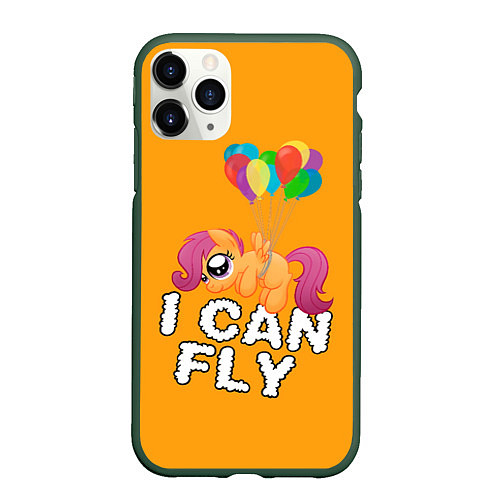 Чехол iPhone 11 Pro матовый Я могу летать / 3D-Темно-зеленый – фото 1