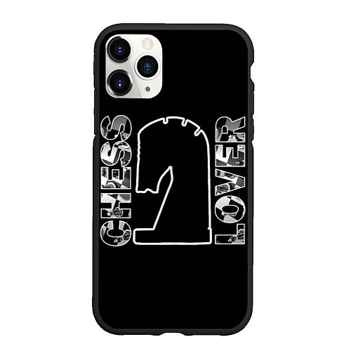 Чехол iPhone 11 Pro матовый Chess Lover Конь Шахматы / 3D-Черный – фото 1