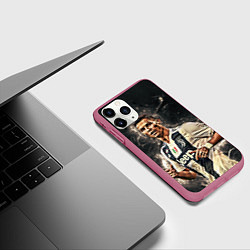 Чехол iPhone 11 Pro матовый Криштиану Роналду Ювентус, цвет: 3D-малиновый — фото 2